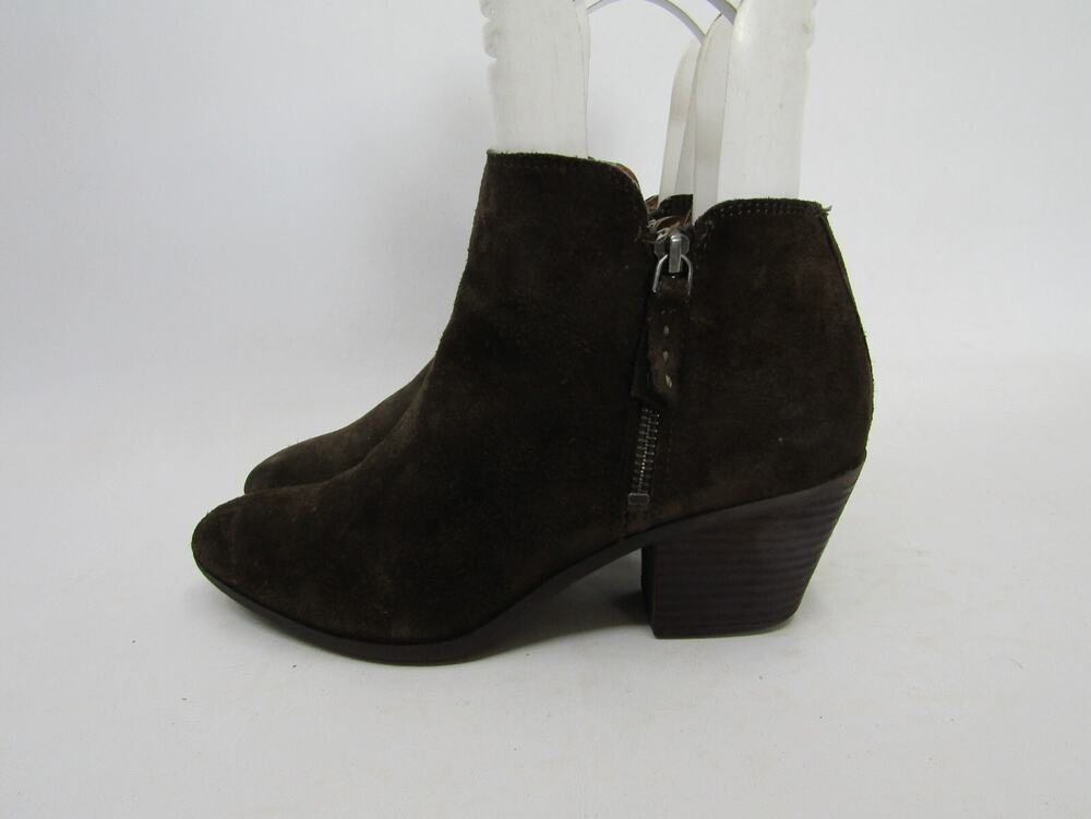 FRYE Womens Size 8.5 M Brown Suede Zip Ankle Fashion Boots Bootie